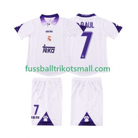 Fußballtrikots Real Madrid RAUL 7 Retro Kinder 1997 1998 Kurzarm Heimtrikotsatz kaufen